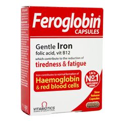 Viên nang FEROGLOBIN B12 Hỗ Trợ Tăng Khả Năng Tạo Máu - Sắt Bổ Máu Hộp 30 Viên từ Vitabiotics, Xuất Xứ Anh Quốc