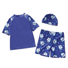 Bộ đồ bơi bé trai kèm nón - Vải thun lạnh co giãn, thoải mái, chống nắng, dễ mặc, phù hợp cho mùa hè năng động