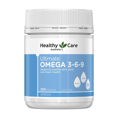 Viên uống Omega 3 6 9 Healthy Care Ultimate - Bổ sung Omega 3, 6, 9, Hỗ trợ sức khỏe tim mạch, não bộ, và làn da, Lọ 200 viên