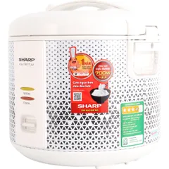 Nồi Cơm Điện Sharp KS-181TJV 1.8L - Thiết Kế Nắp Rời, Công Suất 700W, Chức Năng Giữ Ấm, Phù Hợp Gia Đình 4-6 Người