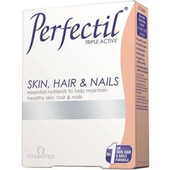 Viên Uống PERFECTIL Làm Đẹp Da - Hỗ Trợ Biotin & Vitamin Ngừa Oxy Hóa cho Da, Tóc & Móng - Hộp 30 Viên Nhập Khẩu từ Vitabiotics UK