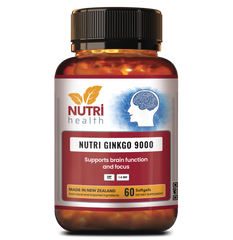 Nutri Ginkgo 9000 - Viên Uống Bổ Não New Zealand Giúp Tăng Cường Trí Nhớ & Tuần Hoàn Não - 60 Viên Hàng Chính Hãng