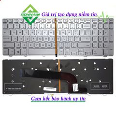 Bàn phím laptop Dell Inspiron 15-7000 và 15-7537 Màu bạc có nền LED - Phụ kiện chính hãng chất lượng cao