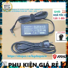 Sạc Laptop MSI Modern 15 A11M A11MU A5M 19V 3.42A 65W - Chính Hãng, An Toàn, Tiết Kiệm Năng Lượng, Hàng Mới 100%