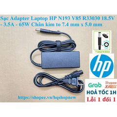 Sạc Adapter Laptop HP N193 V85 R33030 - 65W 18.5V 3.5A - Chân Kim To 7.4mm x 5.0mm - Phụ Kiện Laptop Giá Rẻ, Chất Lượng Cao