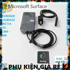 Sạc Microsoft Surface Pro 3 4 Chính Hãng 12V - 2.58A - 36W - Phụ Kiện Laptop Giá Rẻ, An Toàn, Mới 100%