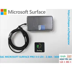 Sạc Microsoft Surface Pro 3 4 Chính Hãng 12V - 2.58A - 36W - Phụ Kiện Laptop Giá Rẻ, An Toàn, Mới 100%