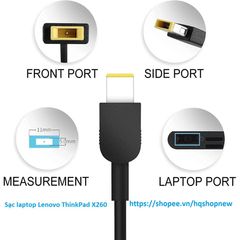 Sạc Laptop Lenovo ThinkPad X260 Chính Hãng 20V - 2.25A - 3.25A - 45W - 65W Chân Vuông USB, Phụ Kiện Giá Rẻ Sử Dụng An Toàn