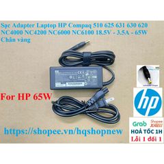 Sạc Adapter Laptop HP Compaq 510 625 631 630 620 NC4000 NC4200 NC6000 NC6100 18.5V 3.5A 65W - Hàng Chính Hãng Chân Vàng