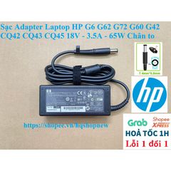 Sạc Adapter Laptop HP G6 G62 G72 G60 G42 CQ42 CQ43 CQ45 18V 3.5A 65W Chính Hãng Chân To - Phụ Kiện Máy Tính Giá Rẻ
