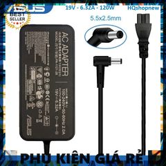 Sạc Laptop Asus 19V 6.32A 120W chính hãng - Phụ kiện giá rẻ, chân cắm 5.5 * 2.5 mm, thay thế hoàn hảo cho laptop của bạn