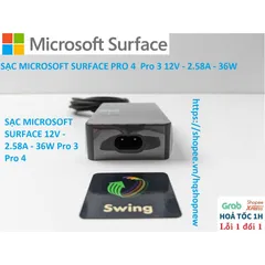 Sạc Microsoft Surface Chính Hãng 12V - 2.58A - 36W - Phụ Kiện Sạc Laptop Chất Lượng Cao, Giá Rẻ