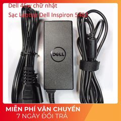 Sạc Chính Hãng Laptop Dell Inspiron 5482 - 19.5V 2.31A 3.34A 45W 65W Chân Kim Nhỏ 4.5 x 3.0mm - Hàng Mới 100%