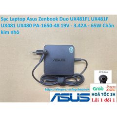Sạc Laptop Asus Zenbook Duo UX481FL UX481F UX481 UX480 PA-1650-48 19V - 3.42A - 65W Chân Kim Nhỏ Tiêu Chuẩn Chất Lượng cao