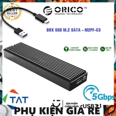 Hộp Di Động SSD M.2 SATA Orico M2PF-C3-BK - USB 3.1 Gen1 - Tương Thích Windows/Mac/Linux - Lưu Trữ 2TB