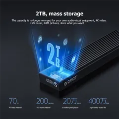 Hộp Di Động SSD M.2 SATA Orico M2PF-C3-BK - USB 3.1 Gen1 - Tương Thích Windows/Mac/Linux - Lưu Trữ 2TB