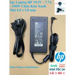 Sạc Laptop HP 19.5V - 7.7A - 150W Chân Kim Xanh Nhỏ 4.5x3.0mm - Phụ Kiện Chính Hãng Giá Rẻ, Bảo Hành 6 Tháng