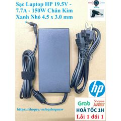 Sạc Laptop HP 19.5V - 7.7A - 150W Chân Kim Xanh Nhỏ 4.5x3.0mm - Phụ Kiện Chính Hãng Giá Rẻ, Bảo Hành 6 Tháng