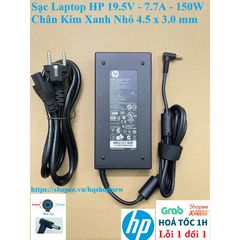 Sạc Laptop HP 19.5V - 7.7A - 150W Chân Kim Xanh Nhỏ 4.5x3.0mm - Phụ Kiện Chính Hãng Giá Rẻ, Bảo Hành 6 Tháng