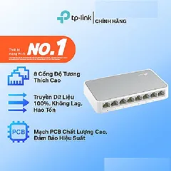 Bộ Chia Mạng Switch 8 Port TP-LINK TL-SF1008D 10/100Mbps Chính Hãng - Tiết Kiệm Năng Lượng, Dễ Dàng Cài Đặt, Bảo Hành 24 Tháng