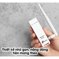 Thiết bị thu sóng Wifi TP-LINK USB TL-WN722N - Tốc độ 150Mbps, Bảo mật WPA/WPA2, Cài đặt dễ dàng, Nhỏ gọn, Chính hãng 24T