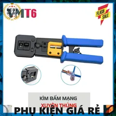 Kìm Bấm Dây Mạng Xuyên Thấu Chính Hãng - RJ11/RJ12/RJ45 - Thép Không Gỉ - Dụng Cụ Bấm Cáp Mạng Tiện Dụng 2 Line