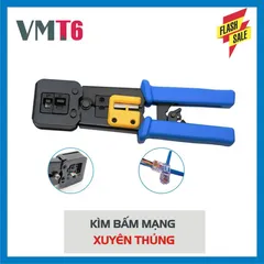 Kìm Bấm Dây Mạng Xuyên Thấu Chính Hãng - RJ11/RJ12/RJ45 - Thép Không Gỉ - Dụng Cụ Bấm Cáp Mạng Tiện Dụng 2 Line
