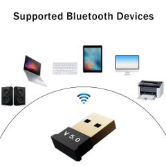 USB Bluetooth Dongle 5.0 - Bộ thu phát Bluetooth cho Máy Tính Bàn và Laptop - Kết Nối Không Dây Ổn Định, Bảo Hành 3 Tháng