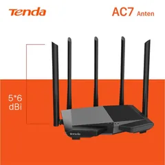 Router Wifi Tenda AC7 AC1200M Băng Tần Kép 2.4G/5G, 5 Anten 6dBi - Tốc Độ 1167Mbps, Phủ Sóng Mạnh Mẽ, Hỗ Trợ Nhiều Thiết Bị