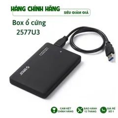 HDD Box ORICO 2.5 inch 2577U3 USB 3.0 - Chuyển đổi HDD/SSD thành ổ cứng di động, Chính hãng, Bảo hành 12 tháng
