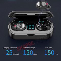 Tai Nghe Bluetooth AMOI F9 TWS 5.0 Không Dây - Chống Nước IPX5, Chất Âm HIFI, Thiết Kế Nhôm Polyme, Sạc Dự Phòng 2500mAh