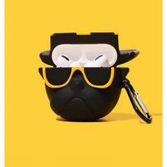 Vỏ Bọc Airpods Chó Bull Kính Vàng - Case Silicone Đựng Tai Nghe Cho AirPods 1 2 PRO Chất Lượng Cao