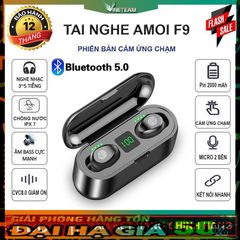Tai Nghe True Wireless Amoi F9 - Bluetooth 5.0, Chống Nước IPX5, Pin 2000mAh, Âm Thanh HIFI, Sạc Dự Phòng Thông Minh