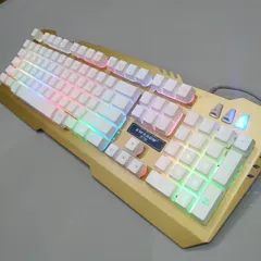Bàn Phím Chuột Gaming EWEADN K005 (Trắng) Giả Cơ LED RGB 7 Màu Chống Nước - Phụ Kiện Siêu Phẩm Cho Game Thủ và Văn Phòng