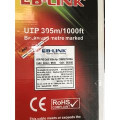 Cáp Mạng Cat6 UTP LBLINK 305m Chính Hãng - Dây Nhựa Chịu Lực, Chống Nhiễu, Cho Mạng LAN 10/100/1000, Màu Trắng