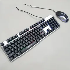 Combo Bàn Phím Chuột Gaming EWEADN K006 Đen - Bàn Phím Giả Cơ LED RGB 7 Màu Chống Nước cho Game Thủ và Nhân Viên Văn Phòng