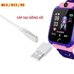 Cáp Sạc Nam Châm Đồng Hồ Trẻ Em Q12 Q20 S12 - Dây Sạc Từ Tính Chống Nước, Thiết Kế Tiện Lợi, Thời Gian Sạc Nhanh