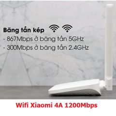 Bộ Phát Wifi Xiaomi Mi Router 4A - Băng Tần Kép 2.4G & 5G, Tốc Độ 1200Mbps, BH 12 Tháng, Điều Khiển Qua App Mi Wifi