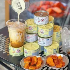 Combo 12 Lon Sữa Gấu Vàng Thái Lan 140ml - Sữa Nguyên Kem, Cao Canxi, Ít Béo, Uống Ngay, Thiết Kế Tiện Lợi