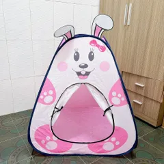 Lều đồ chơi cho bé gái, họa tiết tai thỏ, sức chứa 2-3 bé, lều tự bung, đồ chơi cắm trại