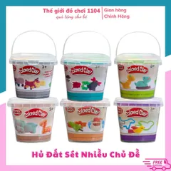 Hộp Đất Nặn Mini Thế Giới Đồ Chơi - Kèm Khuông Tạo Hình Đa Chủ Đề & Đất Sét Tự Khô Cho Trẻ 3 Tuổi Trở Lên