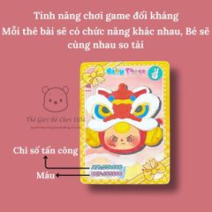 Bộ Thẻ Bài Baby Three - 8 Lá Thẻ Sưu Tầm Đối Kháng Dễ Thương Cho Bé - Game Thẻ Bài Giúp Phát Triển Tư Duy