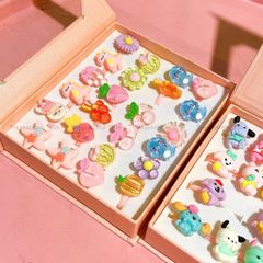 Nhẫn nhựa Kuromi cho bé - Đồ chơi hình động vật dễ thương, nhẫn đeo tay trẻ em màu hồng, phù hợp từ 3 tuổi trở lên