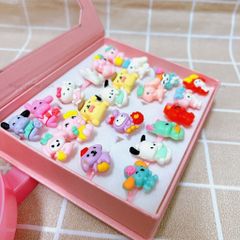 Nhẫn nhựa Kuromi cho bé - Đồ chơi hình động vật dễ thương, nhẫn đeo tay trẻ em màu hồng, phù hợp từ 3 tuổi trở lên