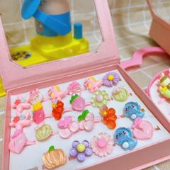 Nhẫn nhựa Kuromi cho bé - Đồ chơi hình động vật dễ thương, nhẫn đeo tay trẻ em màu hồng, phù hợp từ 3 tuổi trở lên