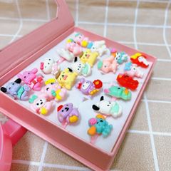Nhẫn nhựa Kuromi cho bé - Đồ chơi hình động vật dễ thương, nhẫn đeo tay trẻ em màu hồng, phù hợp từ 3 tuổi trở lên