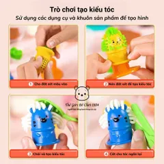 Bộ Đất Sét Băng Chuyền Tạo Kiểu Tóc & Trò Chơi Chiến Đấu Có Nhạc - 8 Hủ Đất Nặn & Khuôn Tạo Hình An Toàn Cho Trẻ Em 3 Tuổi+