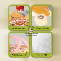 Giỏ Xách Đồ Chơi Dã Ngoại Hamburger 28 Món Màu Hồng - Trò Chơi Giả Lập Kích Thích Sáng Tạo Cho Bé 3 Tuổi Trở Lên