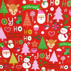 Giấy Gói Quà Giáng Sinh Họa Tiết Ông Già Noel & Cây Thông - Tạo Không Khí Lễ Hội Ấm Áp Và Đáng Nhớ