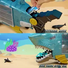 Xe ô tô đồ chơi Cá Mập YISU TOYS - Chứa 8 loại cá, 2 xe - Hiệu ứng âm thanh, nhạc - thegioidochoi1104
